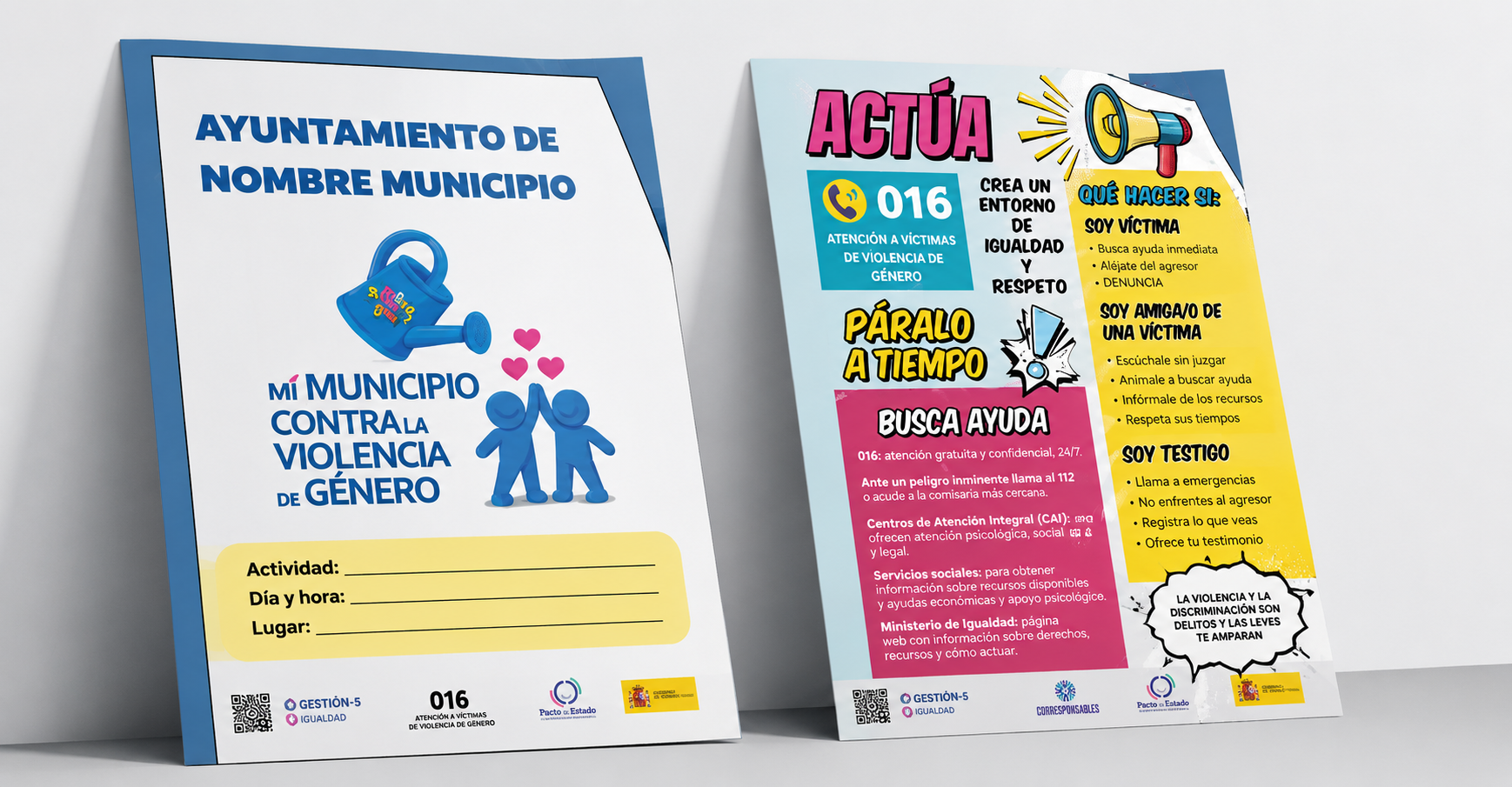Ejemplo de carteles informativos sobre igualdad